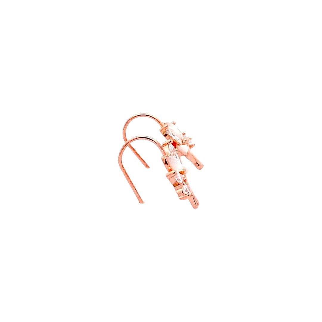 Crystal Vine Earrings (Pure Silver) - Rose Gold